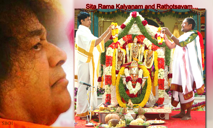 Sri Sathya Sai Baba's 87th Birthday -Sita Rama Kalyanam and Rathotsavamcelestial marriage of the Divine couple Lord Rama and Mother Sita- followed by The Chariot Procession  